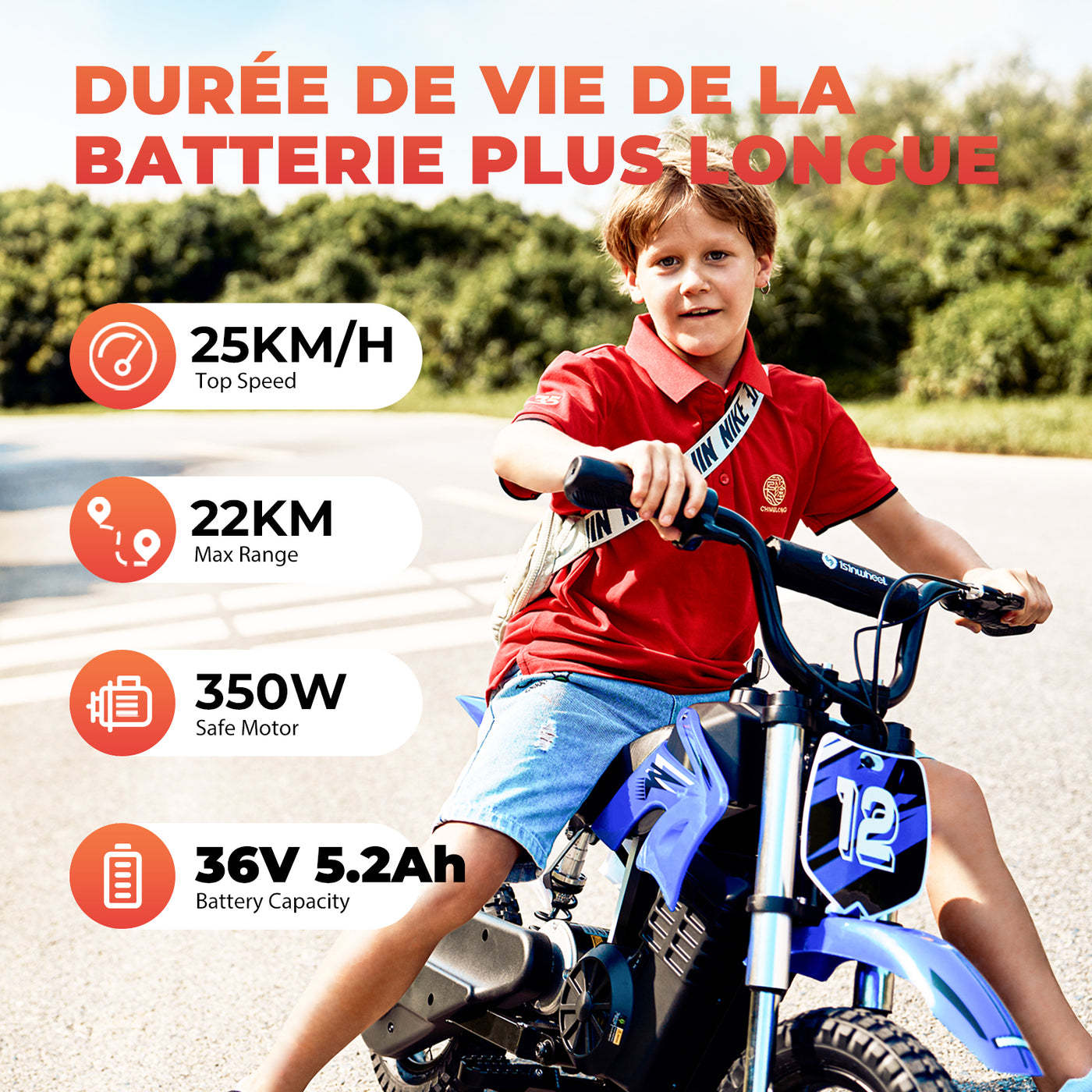 isinwheel A12 moto électrique pour enfants