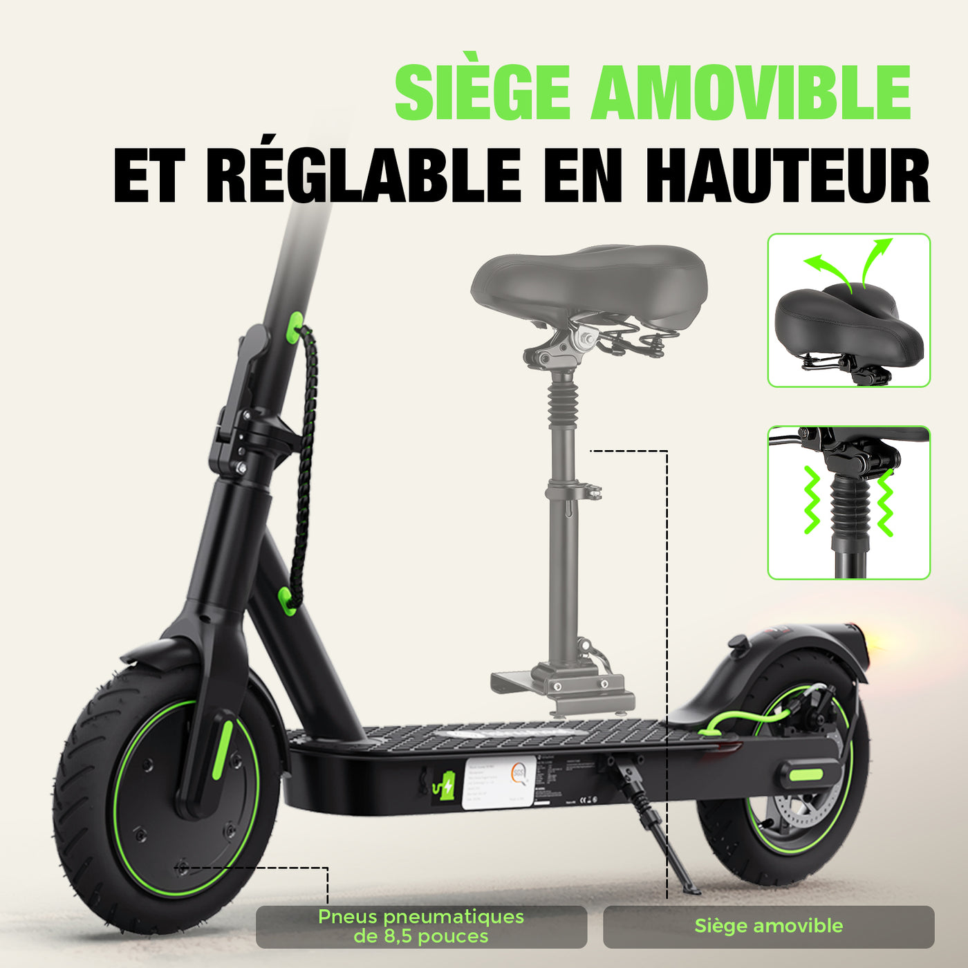 isinwheel® S9Pro Trottinette électrique 350W