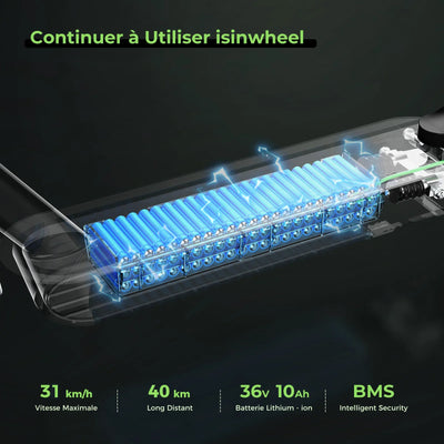 isinwheel® S9MAX Trottinette électrique 500W