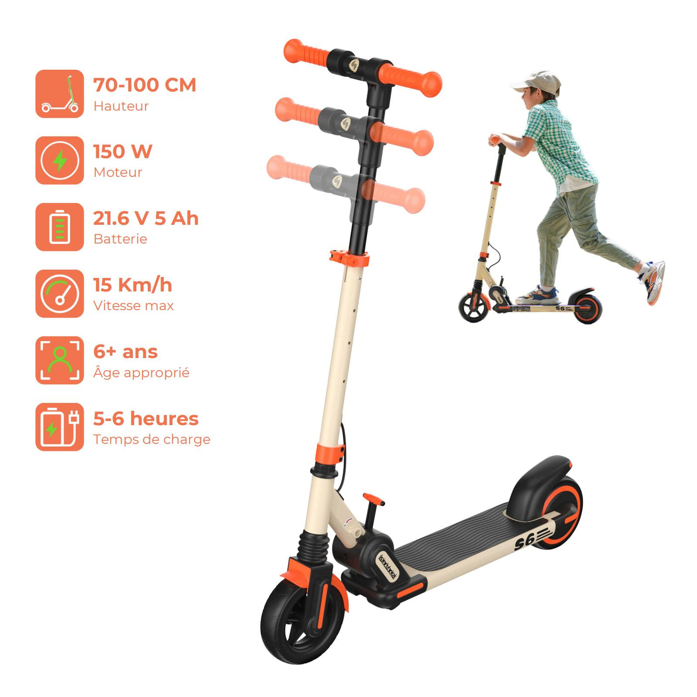 IK2 trottinette électrique pour enfants et adolescents